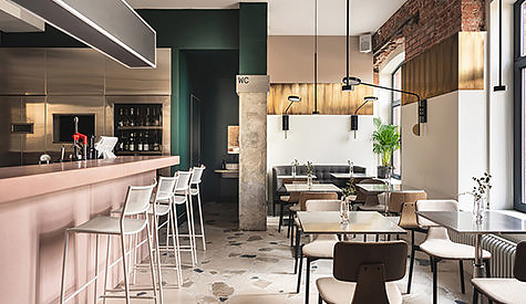 清新风格咖啡厅餐厅装修设计